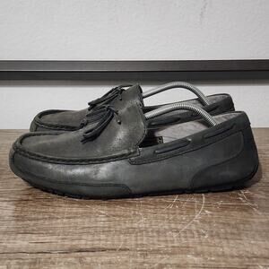 Ugg Australia Chester Men's Leather Slip-On Moc Loafers Shoes Size 11 Gray